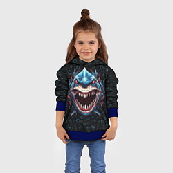 Толстовка-худи детская Evil shark, цвет: 3D-синий — фото 2