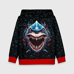 Толстовка-худи детская Evil shark, цвет: 3D-красный
