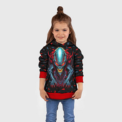 Толстовка-худи детская Инопланетный монстр, цвет: 3D-красный — фото 2