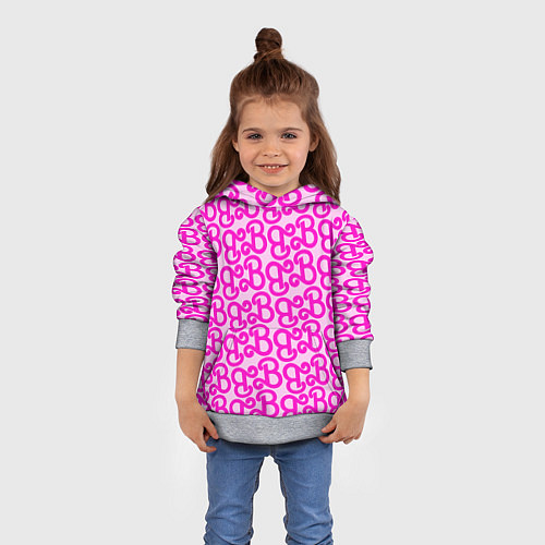 Детская толстовка Логотип Барби - буква B / 3D-Меланж – фото 4