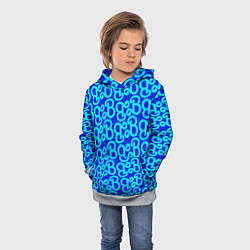 Толстовка-худи детская Логотип Барби - синий паттерн, цвет: 3D-меланж — фото 2