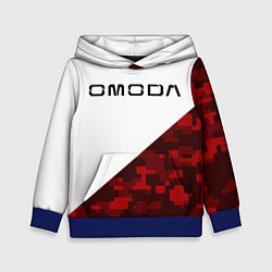 Толстовка-худи детская Omoda red white, цвет: 3D-синий