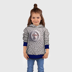 Толстовка-худи детская Забавная белая обезьяна, цвет: 3D-синий — фото 2