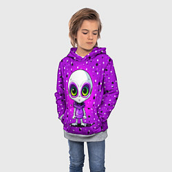 Толстовка-худи детская Alien - purple color, цвет: 3D-меланж — фото 2