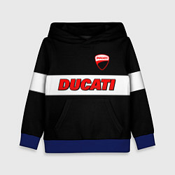 Толстовка-худи детская Ducati motors - черный, цвет: 3D-синий