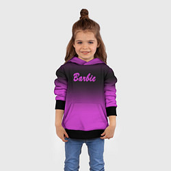 Толстовка-худи детская Барби градиент, цвет: 3D-черный — фото 2