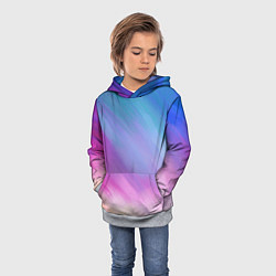 Толстовка-худи детская Абстрактная текстура акварельного градиента, цвет: 3D-меланж — фото 2