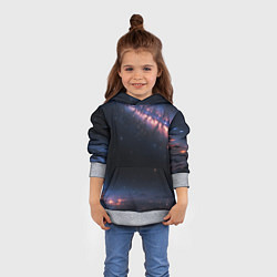 Толстовка-худи детская Млечный путь в звездном небе, цвет: 3D-меланж — фото 2