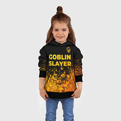 Толстовка-худи детская Goblin Slayer - gold gradient: символ сверху, цвет: 3D-черный — фото 2