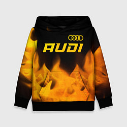 Толстовка-худи детская Audi - gold gradient: символ сверху, цвет: 3D-черный