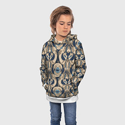 Толстовка-худи детская Коричневый узор паттерн, цвет: 3D-белый — фото 2