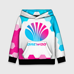 Толстовка-худи детская Daewoo neon gradient style, цвет: 3D-черный