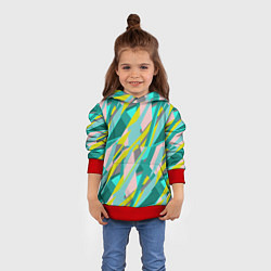 Толстовка-худи детская Геометрически узор, цвет: 3D-красный — фото 2