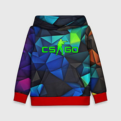 Толстовка-худи детская CSGO blue abstract, цвет: 3D-красный