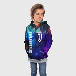 Толстовка-худи детская Juventus logo blue, цвет: 3D-меланж — фото 2