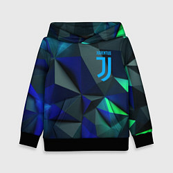 Толстовка-худи детская Juventus blue abstract logo, цвет: 3D-черный