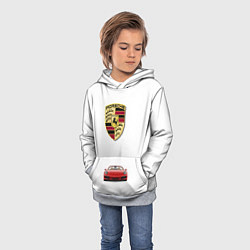 Толстовка-худи детская Porsche car, цвет: 3D-меланж — фото 2