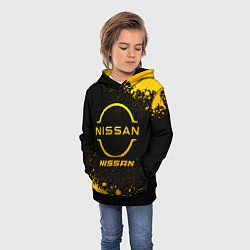 Толстовка-худи детская Nissan - gold gradient, цвет: 3D-черный — фото 2
