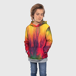 Толстовка-худи детская Огненный тай дай, цвет: 3D-меланж — фото 2