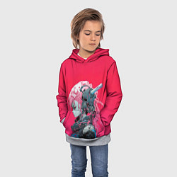 Толстовка-худи детская Равнодушный киборг, цвет: 3D-меланж — фото 2