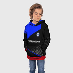 Толстовка-худи детская Фольцваген - blue uniform, цвет: 3D-красный — фото 2