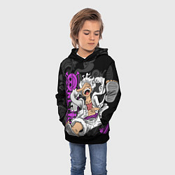 Толстовка-худи детская One piece - Gear 5- purple, цвет: 3D-черный — фото 2