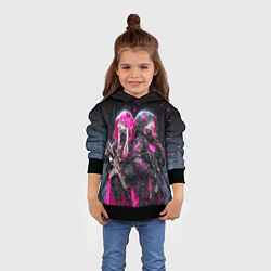 Толстовка-худи детская Военные аниме девушки, цвет: 3D-черный — фото 2