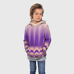 Толстовка-худи детская Фиолетовый градиент в полоску, цвет: 3D-меланж — фото 2