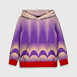 Толстовка-худи детская Фиолетовый градиент в полоску, цвет: 3D-красный