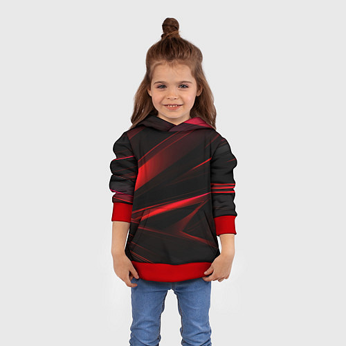 Детская толстовка Black and red / 3D-Красный – фото 4