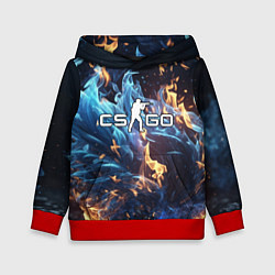 Толстовка-худи детская Сounter-strike в синем огне, цвет: 3D-красный
