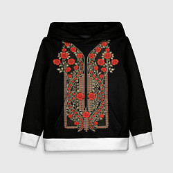 Детская толстовка Растительный цветочный орнамент - красные розы на