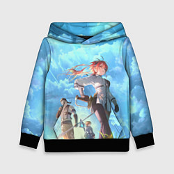 Толстовка-худи детская Реинкарнация безработного - персонажи, цвет: 3D-черный