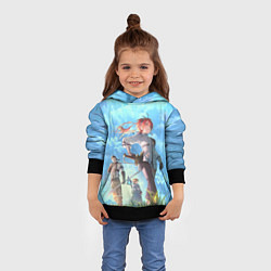 Толстовка-худи детская Реинкарнация безработного - персонажи, цвет: 3D-черный — фото 2