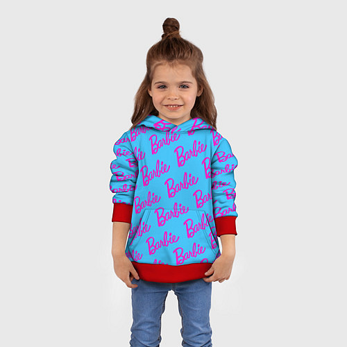 Детская толстовка Barbie pattern / 3D-Красный – фото 4