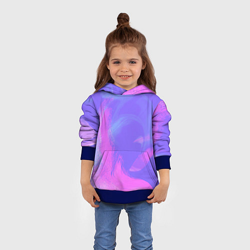 Детская толстовка Сиреневая абстракция / 3D-Синий – фото 4