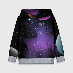 Толстовка-худи детская Фон космоса звёздное небо, цвет: 3D-меланж