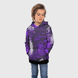 Толстовка-худи детская Киберпанк заражение фиолетовое, цвет: 3D-черный — фото 2