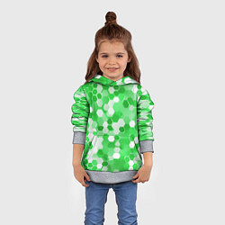 Толстовка-худи детская Кибер Hexagon Зелёный, цвет: 3D-меланж — фото 2