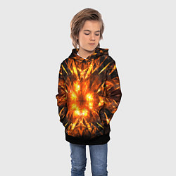 Толстовка-худи детская Fire abstract, цвет: 3D-черный — фото 2