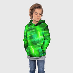 Толстовка-худи детская Яркий зеленый фон, цвет: 3D-меланж — фото 2