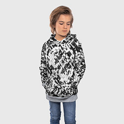 Толстовка-худи детская Чёрно-белая сеть, цвет: 3D-меланж — фото 2