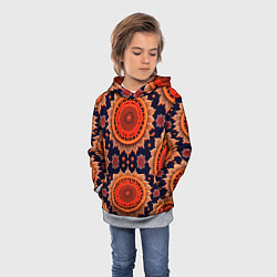 Толстовка-худи детская Солнце в виде узора, цвет: 3D-меланж — фото 2