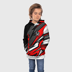 Толстовка-худи детская Honda - CR-V - геометрия, цвет: 3D-белый — фото 2