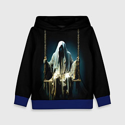Толстовка-худи детская Призрак на качелях, цвет: 3D-синий