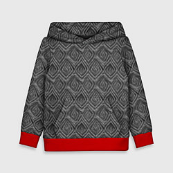Толстовка-худи детская Узоры вязанный стиль, цвет: 3D-красный