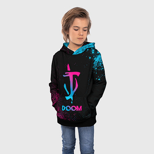 Детская толстовка Doom - neon gradient / 3D-Черный – фото 3