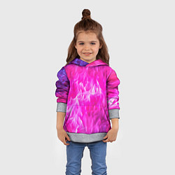Толстовка-худи детская Pink texture, цвет: 3D-меланж — фото 2