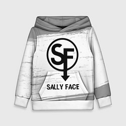 Толстовка-худи детская Sally Face glitch на светлом фоне, цвет: 3D-белый