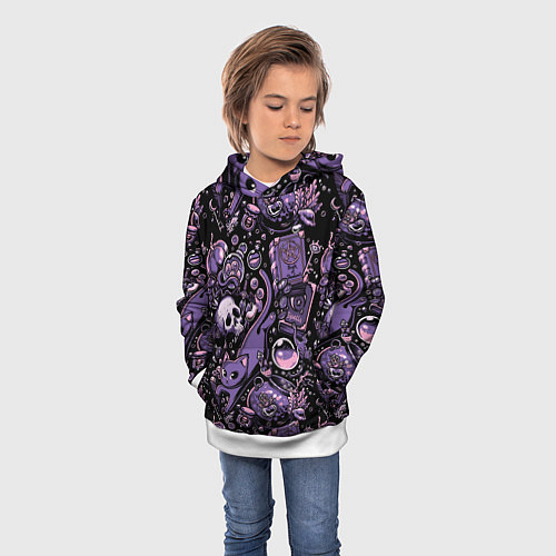 Детская толстовка Ведьминский паттерн / 3D-Белый – фото 3
